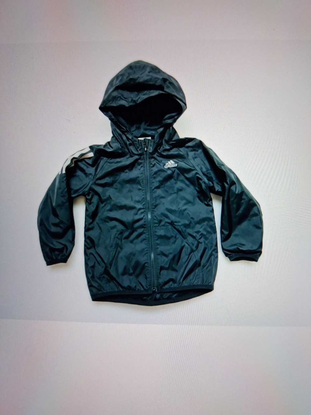 Adidas Black Hooded Windbreaker Jacket